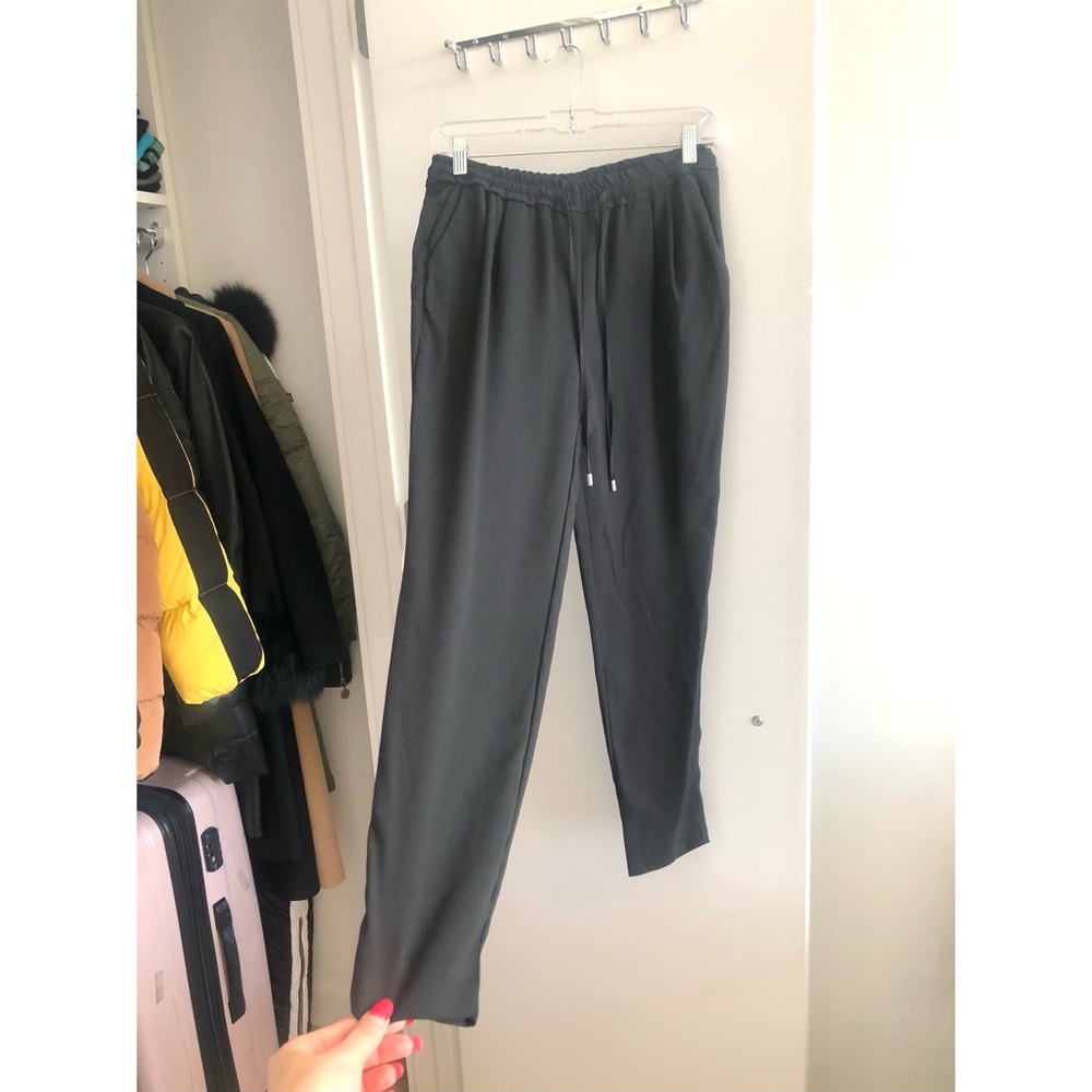 Zara Drawstring Basic Collection Black Pants - image 7